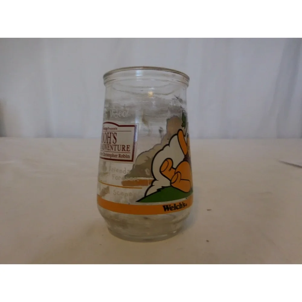 Welch's Disney Winnie The Pooh Jelly Jar Glass Cup Pooh's Grand Adventure